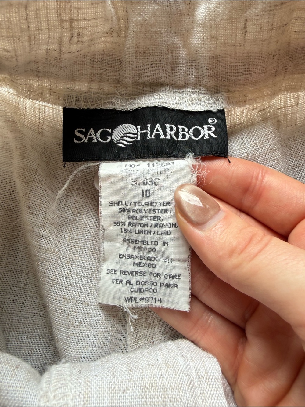 Vintage Sag Harbor Beige High-Waist Bermuda Shorts - Picture 3 of 11